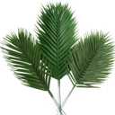 CCINEE 12 PCS Artificial Palm Leaves, Assorted Sizes Faux Large Palm Fronds Fake Tropical Plant Simulation Safari Leaves with Stems for Home Hawaiian Luau Party Jungle Beach Theme Party Decoration