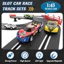 3-in-1 Slot Car Race Track Sets with 4 High-Speed Cars, Electric Track, Dual Racing Game with Lap Counter & 2 Controllers, and Circular Overpass Design Toy Gift for Boys Kids Ages 4-6 6-8 8-12