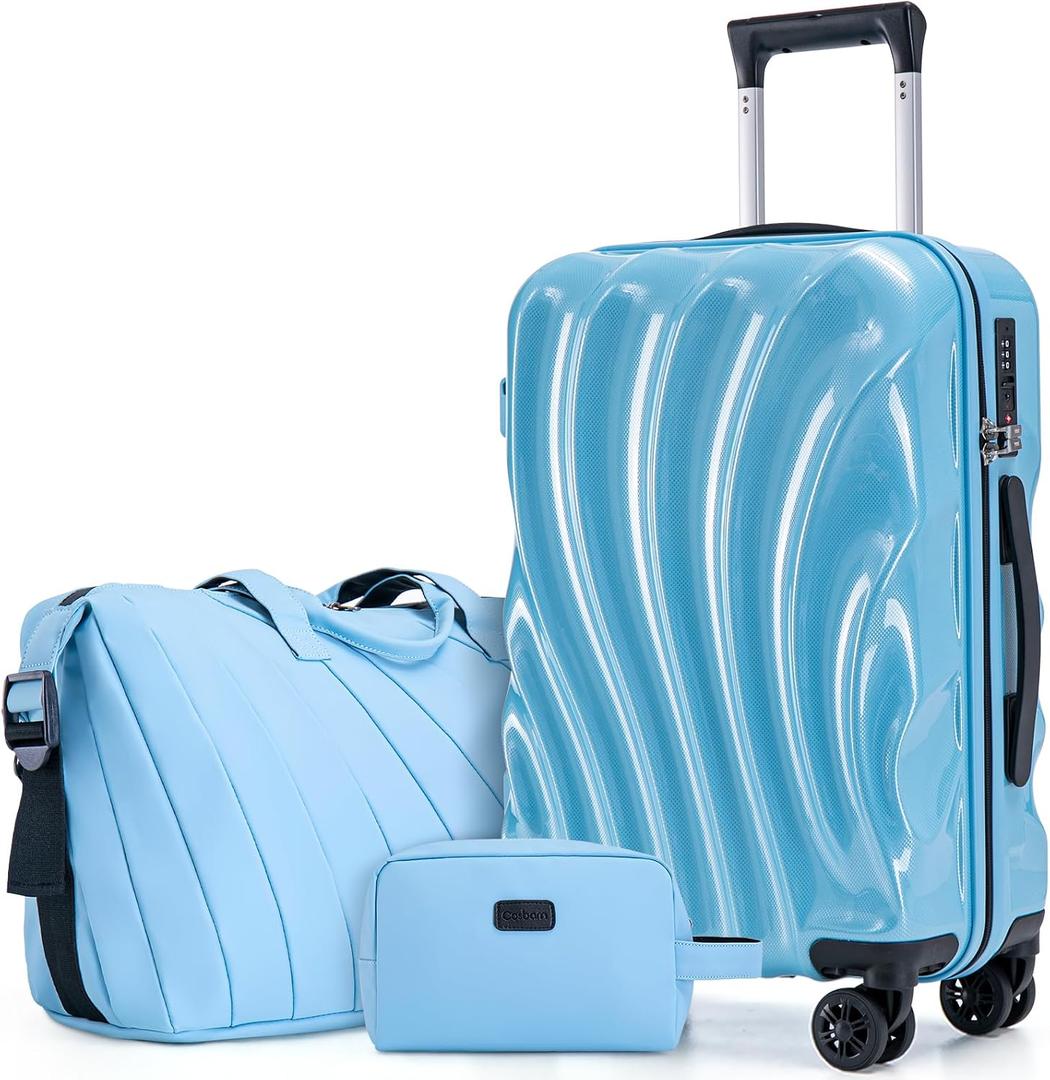 Cosbarn Luggage Sets 3 Piece Suitcases with Wheels, Suitcase Set, ABS+PC Hardshell Luggage with Phone Holder, Lightweight Carry on Luggage with TSA Lock Spinner Wheels, Size: 3 Piece Sets (20/DB/TB)