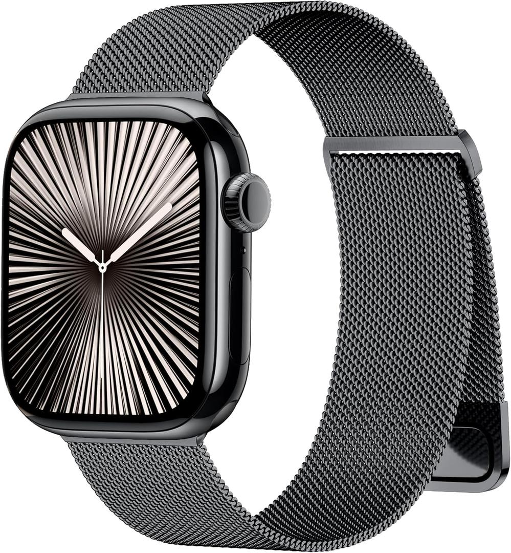 Magnetic Band Compatible for Apple Watch Bands Women Men 40mm 38mm 41mm 42mm 46mm 44mm 45mm 49mm, Stainless Steel Mesh Metal Sport Strap Wristband iWatch Series 11 10 9 8 7 6 5 4 3 2 1 SE Ultra Size: 38mm/40mm/41mm/42mm(Series 11/10)