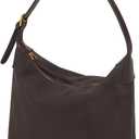 Medium Suede Hobo Bags for Women 10.6 Inch, Matte Faux Leather Shoulder Bag with Adjustable Strap, Slouchy Crossbody Purse