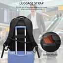 Travel Laptop Backpack for Men, Anti Theft Slim Durable Backpack for Women, with USB Port, Waterproof Business Computer Bag, for 18.4 inch Laptop and Notebook - Black