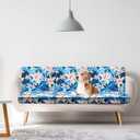 8 Pcs Christmas Cushion Covers Patio Stretch Outdoor Cushion Cover Farmhouse Classic Decorative Replacement Furniture Sofa Couch Slipcover Seat Protector, Home Decor(White Floral)