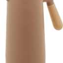 WOLFF - Thermal Coffee Carafe  34oz/1L Insulated Food-Safe Plastic Exterior and Glass Liner, Wood-Style Handle  Keeps Drinks Hot or Cold for Hours, Coffee and Tea Dispenser - Nude Pink, 34floz/1L
