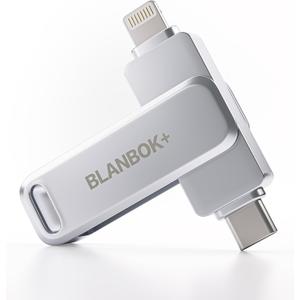 MFi Certified 512GB Flash Drive for iPhone Photo Stick, USB Thumb Drive Memory Stick High Speed USB Drive Photo Storage for iPhone Compatible for iPhone/iPad/Android/PC (Silver)