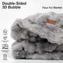 Premium Bubble Cuddle Twin Blanket for Couch Bed, Faux Fur Ultra Soft Gray Cozy Plush Fluffy Blanket, Comfortably Weighted for Bedroom Living Room Home Decor, Machine Washable, 60" x 80"