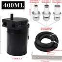 Upgraded Baffled Oil Catch Can Kit Oil Separator Catch Can Aluminum with 3/8" Strengthened NBR Fuel Line Black 400ml