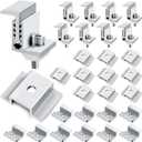 1.06 Inch Solar Panel Bracket Aluminum Solar Mid Clam with Mounting Brackets 32-50 mm Clamps Adjustable End Panel Clamps(28 Pieces)
