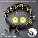 Chain Collar with Buckle Quick Release Adjustable Chrome Stainless Steel Dog Chain with Dog Tag Comfort No Pull Dog Collar(Gold, 24") (24"(for 20"-23.5" Neck))