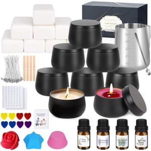Candle Making Kit for Adults - DIY Scented Candles Making Supplies with Soy Wax,Wax Melter, Essential Oils, Color Dyes, Wicks Sticker, Candle Tins - Full Candle Making Set - Perfect Home Decoration (multicolour)
