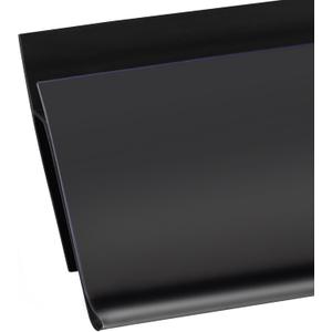Shelf Label Strips, Pro Painter 100 Pack Snap-in 1.25H Angled Shelf Strip Price Tag Holder Fits Standard Gondola Shelf Channel, Clear Plastic Front/Black Back Sign Holder for 48 Long Shelf, 47-11/16 inches x 1 1/4 inches