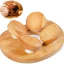 Tellegloww Wooden Sauna Headrest with Rotatable Disc Sauna Pillow for Stiff Neck Shoulder Pain Relief Head Health and Relaxation Natural Wood Accessories for Home, Spa, Gym