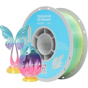 Silk Rainbow PLA 3D Printer Filament, 1KG Spool(2.2lbs) 1.75mm PLA Fast Color Change 3D Printing Material, Multicolor PLA,Gradient Filament for Most FDM 3D Printers,Fairy Tale Color