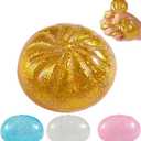 Glitter Dumpling Squishy, Viral Squishy Dumpling Mystery Box, Bao Bun Squeeze Toy,Stress Relief Fidget Toys (Golden)