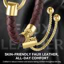 Leather and Metal Band Compatible with Apple Watch Bands for Women,Adjustable Designer Cute Stylish Strap for iWatch Series11/10/9/8/7/6/5/4/3/2/1/SE/Ultra (Gold)