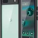 Lanhiem for Google Pixel 6a Case, IP68 Waterproof Dustproof with Built-in Screen Protector, Heavy Duty Full Body Protective Phone Case for Pixel 6a, Black/Clear