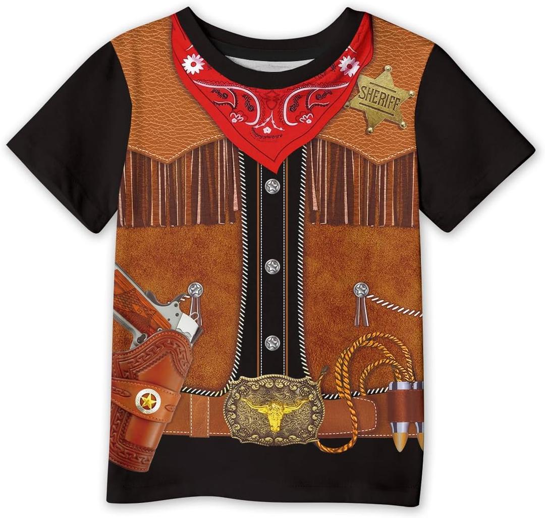 Unisex Kids Halloween Funny Short Sleeve Tee Shirt Cute Print Top  Years (Black & Red, M)