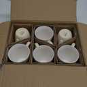 GBHOME 16 OZ Large Porcelain Coffee Mugs Set of 6, Light Weight Ceramic Coffee Cups Set for Cappuccino,Latte,Cocoa, Dishwasher & Microwave Safe, Beige (Vanilla)