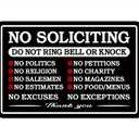 No Soliciting Sign - Do Not Ring Doorbell or Knock Sign - Front Door Warning Reminder Signs, Premium Durable Frosted Acrylic Material, Super Strong Adhesive, Quick Installation, Suitable for Your Home and Business (64 inches, Black) (No solicitation 2)