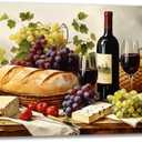 Wine Wall Art Framed Kitchen Dining Canvas Painting Print Wine Pairing Art Food Pictures Artwork for Home Dinning Room Decor(Artwork-4,16"x24")