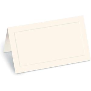 Cream Dignity Embossed 38lb Cover Stock Folded Place Cards, Micro-Perforated, 2" x 3 1/2", 100/pack, Laser and Inkjet Compatible
