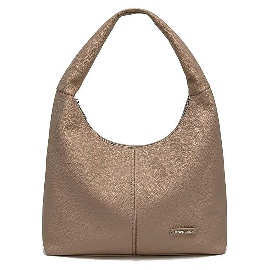 NEWBELLA Women's Hobo Bags Vegan Leather Shoulder Bag with Wide Strap, Multiple Zipper Pockets