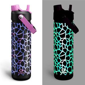 ENCOOL Insulated Water Bottle with Straw Stainless Steel Water Bottle, Glow in the Dark, Leak-Proof, BPA-Free, Keeps Cold for 24 Hours for Sports, Travel, School (26 oz, Bubble)