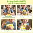 Mikiomie Electric Pottery Wheel for Beginners with Foot Pedal, 3 Clay Packs(1.7lbs Total), Apron, Painting & Carving Tools, Arts and Crafts Toys Art Supplies, Gifts for Birthday Christmas