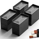 Furniture Risers, Tclouda Bed/Sofa/Desk/Table/Chair Leg/Fridge Lifts to 1.5, 3 and 4 in, Rectangle Adjustable Risers Blocks for Extenders, Heavy Duty Supports Up to 1300 Lbs, 4 in-Black-Rectangle