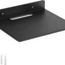 Small Floating Shelf 3mm Thick, 6.5 inch, Metal Wall Shelf, Metal Floating Shelves for Echo, Cameras, Small Speaker (Black 1 Pcs)