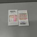 French Tip Press on Nails Almond Shape Fake Nails Summer Glossy Pink False Nails Medium Length Glue on Nails Artifical Acrylic Nails with White French Nail Tip Full Cover for Manicure Art
