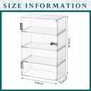 Barydat Acrylic Display Case with Lock Key Countertop Display Case Clear Showcase Display Cabinet Multi Functional Safe Storage Box for Retail Store (Removable 4 Tier,11.8 x 5.9 x 18.9 Inch)