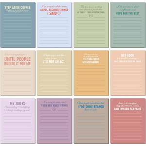Funny Notepads with Sayings Sticky Funny Office Supplies to Do List Sarcastic Work Assorted Notepad for Workers, 12 Designs, 3 x 3.93 Inch(Vintage Style)