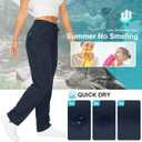 Womens Hiking Pants Quick Dry UPF 50 Lightweight Travel Golf Cargo Safari Pants Zipper Pockets (Blue, XL)