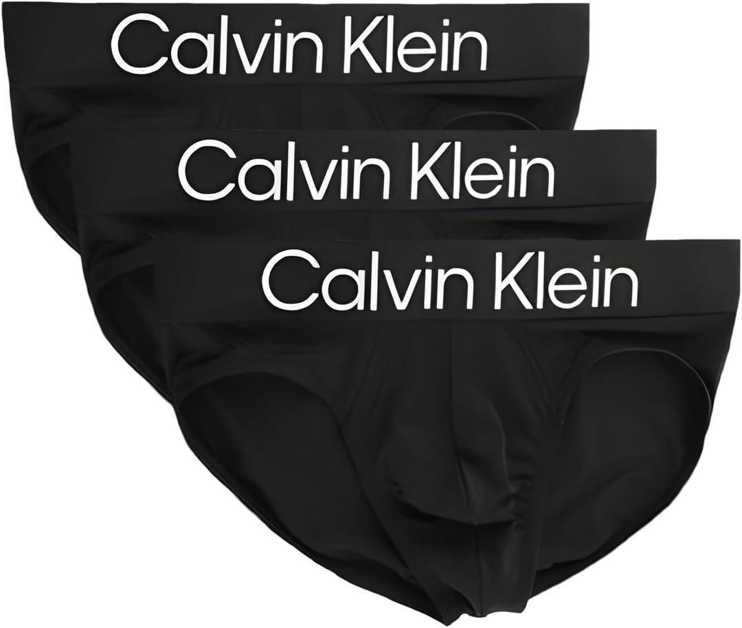 Calvin Klein 3-pack Microfiber Stretch Hip Briefs Large, Black/Black/Black