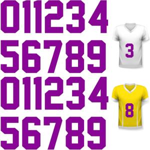 Zonon 22 Pieces Iron on Numbers T Shirt Heat Transfer 0 to 9 Jersey Numbers for Team Uniform Sports (Purple, 8 Inch)