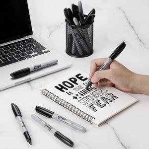 Permanent Markers Bulk, 120 Pack Fine Tip Black Permanent Markers, Waterproof Markers, Premium Smear Proof Pens, Quick Drying, Office Supplies for School, Office, Home