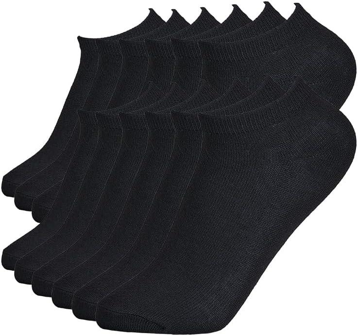 Women's Cotton Ankle Socks - 6 Pack Performance Comfort No Show Socks - Breathable Thin Athletic Socks (Black)