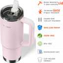 For Travel & Gym  Never Drink from a Moldy Lid Again: 30oz Hygienic Tumbler, 100% Leakproof Lid & Removable Foldable Spout. Reinforced Base, Fits Cup Holders- Pink Sand