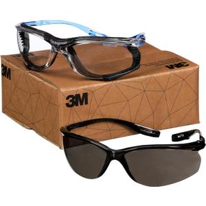 3M Safety Glasses, Virtua CCS and Virtua Sport CCS 2-Pack, Anti-Fog, Anti-Scratch, ANSI Z87, Corded Ear Plug Control System, Removable Foam Gasket, 1 Pair of Clear Lens and 1 Pair of Gray Lens (One Size)