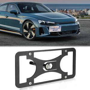Front Bumper License Plate Mount Compatible with Audi Q4 e-Tron 2022-2026, Not Compatible with The e-tron GT, No Drill Front License Plate Frames Tow Hook License Plate Bracket Holder Car Accessories, Q4 e-Tron 2022-2026