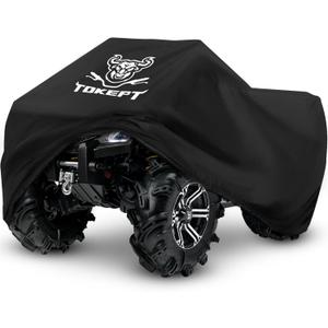 ATV Cover, Heavy Duty Black Waterproof Oxford Fabric Protective 4 Wheeler Quad Cover for 57" Kawasaki Honda Polaris Yamaha (57''L x 34''W x 39''H)