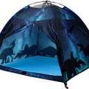 Kids Play Tent Lucky Castle Playhouse for Boys and Girls Easy Fun Dome Tent Camping Playground Pop Up Tent for Kids Indoor and Outdoor Imaginative Play Perfect Kid's Gift (Black Dinosaur) (47*47*40 IN)