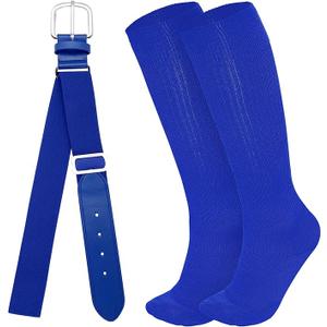 Dxhycc Youth Baseball Socks and Belt Combo Set Softball Baseball Socks and Belt Elastic Waist Belt for Youth Boys Girls