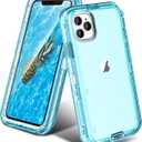 ORIbox for iPhone 15 Pro Max Case Blue, [10 FT Military Grade Drop Protection], Transparent Heavy Duty Shockproof Anti-Fall Case for iPhone 15 Pro Max Phone Case,6.7 inch,3 in 1, Crystal Blue
