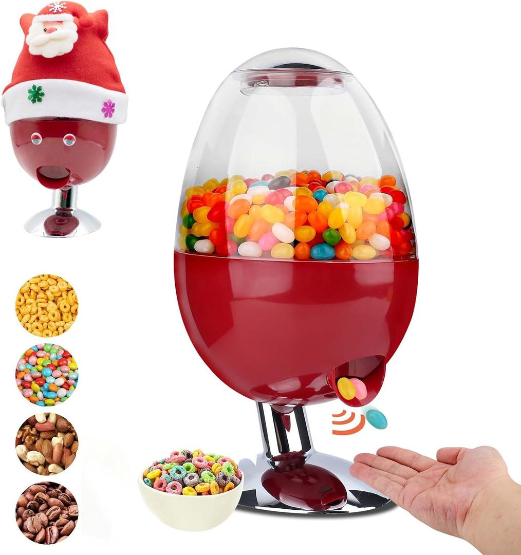 Betterday Red Automatic Candy Dispenser Machine Countertop,Vintage Motion Activated Candy Dispenser Touch Free,3 Distribution Options Desktop Auto Candy Dispenser for Office Desk,Home,Bar,Party