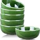 vicrays Ceramic Cereal Bowls Set  Porcelain 26 Ounce Soup Salad Bowls  Rice Dessert Cream Bowls Set  Chip Resistant Dishwasher Microwave Safe  Set of 6 (Green)