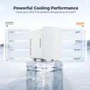 OSTBA 10L Mini Fridge, 10 Liter/15 Cans Mini Fridge for Bedroom, 110V AC/ 12V DC Thermoelectric Cooler and Warmer, Portable Mini Fridge for Skincare, Makeup, Drink, Car, Office, Bedroom, Dorm, White (EXP 08/24/26)
