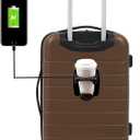 Wrangler Smart Spinner Hardside Luggage, 22-Inch Carry-On, Toffee, Carry-On Only