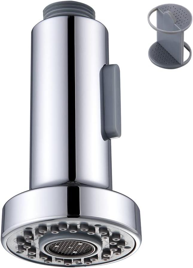 Angle Simple Faucet Head Replacement, Male Thread Type G 1/2 or 13/16 Inch, Tested to NSF/ANSI/CAN 61 & 372, Kitchen Sink Sprayer, Stream and Spray Mode, Chrome
